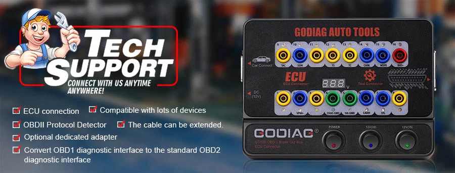 GODIAG GT100 AUTO TOOLS OBD II Break Out Box ECU Connector Work With VVDI2 - Product feature detail 1