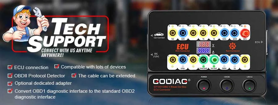 GODIAG GT100+ GT100 Pro Breakout Box Adds Electronic Current Display and CAN BUS Work With VVDI2 - Adapter and connection details