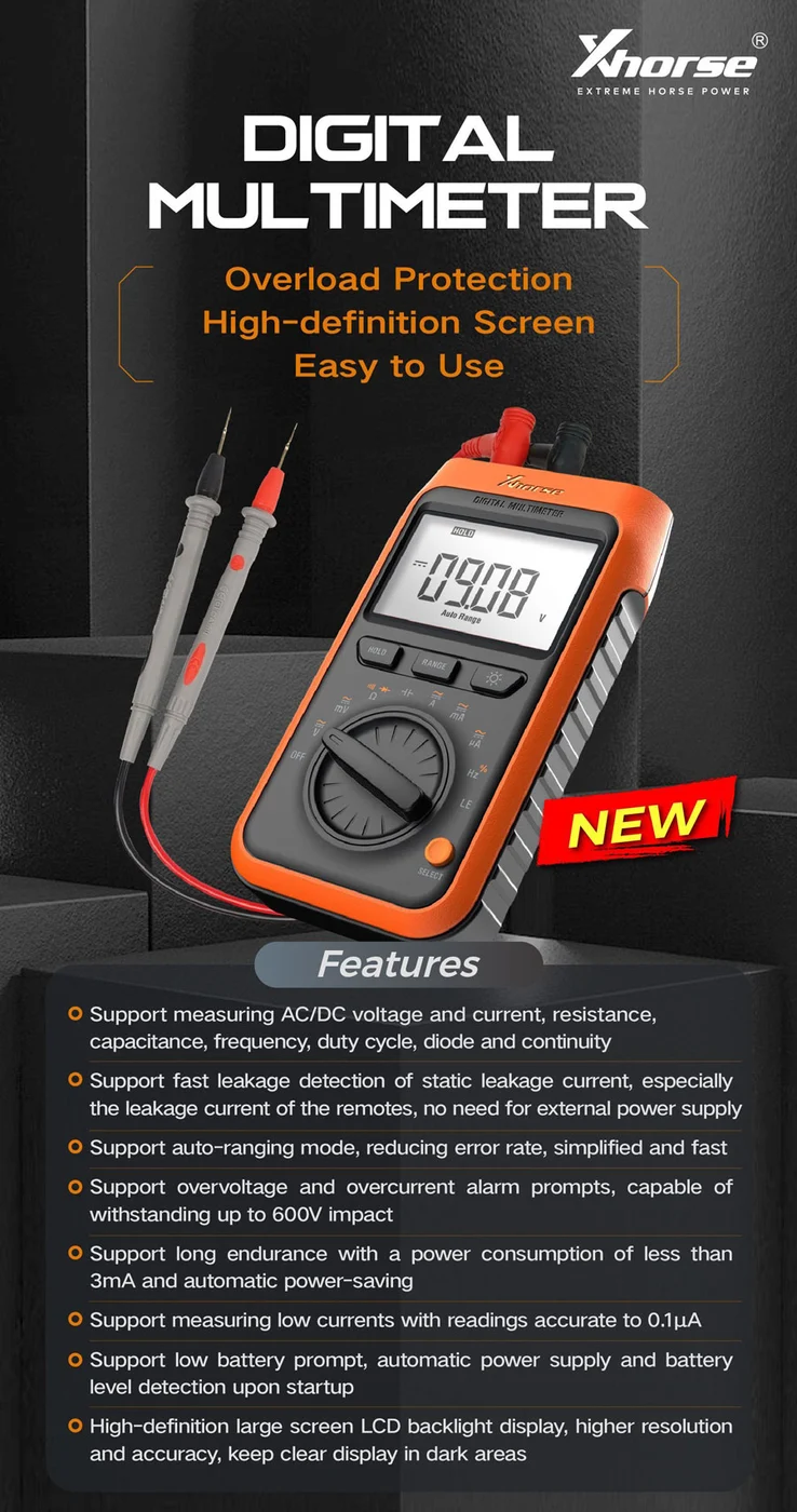 Xhorse Digital Multimeter Large HD Screen with High Definition High-accuracy Leakage Current Test - Product feature detail 1