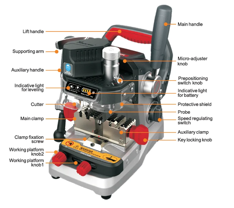 Xhorse DOLPHIN XP-007 XP007 Manual Key Cutting Machine For Laser Dimple and Flat Keys - Product feature detail 2