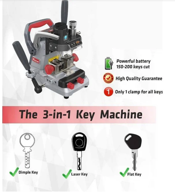 Xhorse DOLPHIN XP-007 XP007 Manual Key Cutting Machine For Laser Dimple and Flat Keys - Product feature detail 3