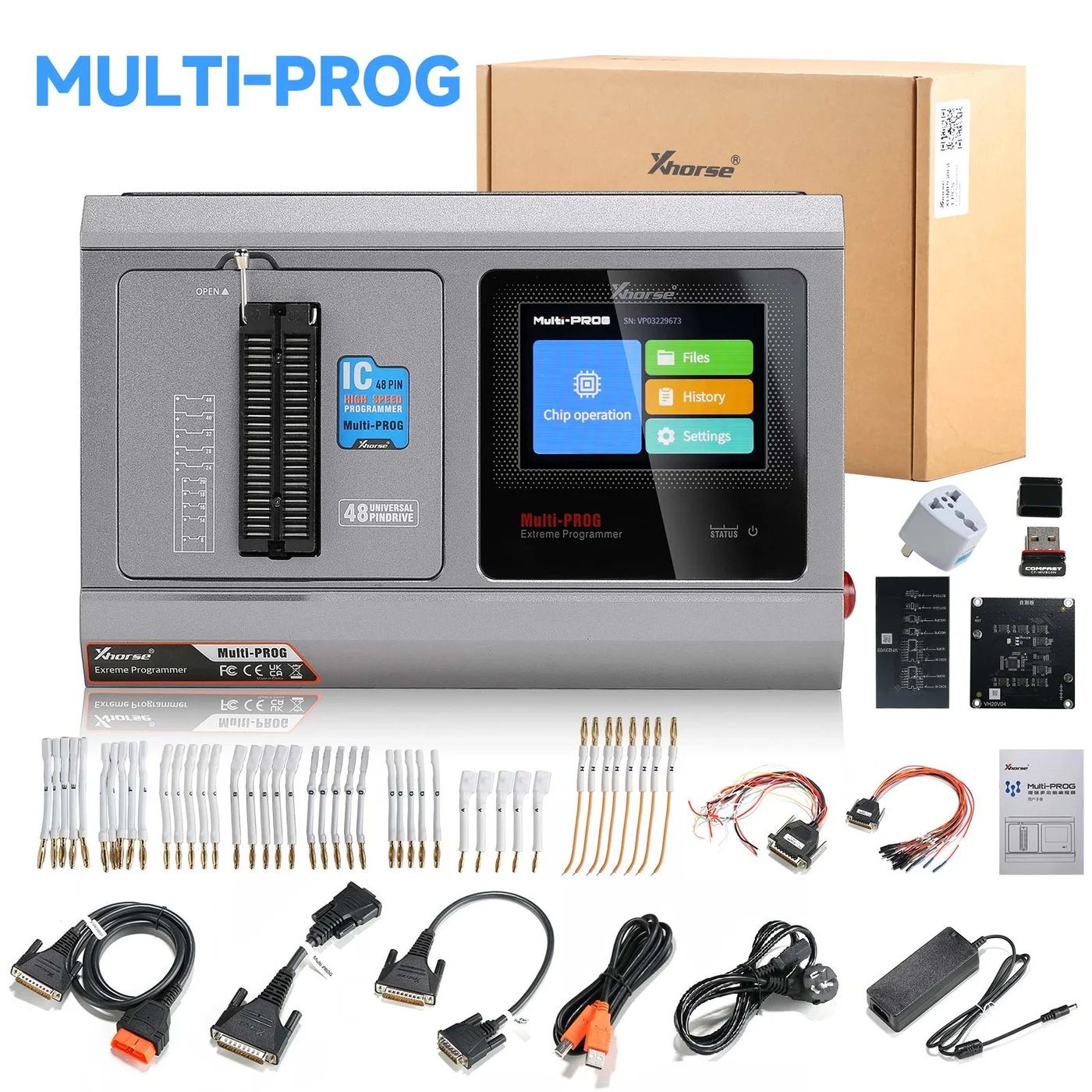 Xhorse Multi-Prog Programmer Update of VVDI Prog with Free MQB48 License - Included and compatible accessories