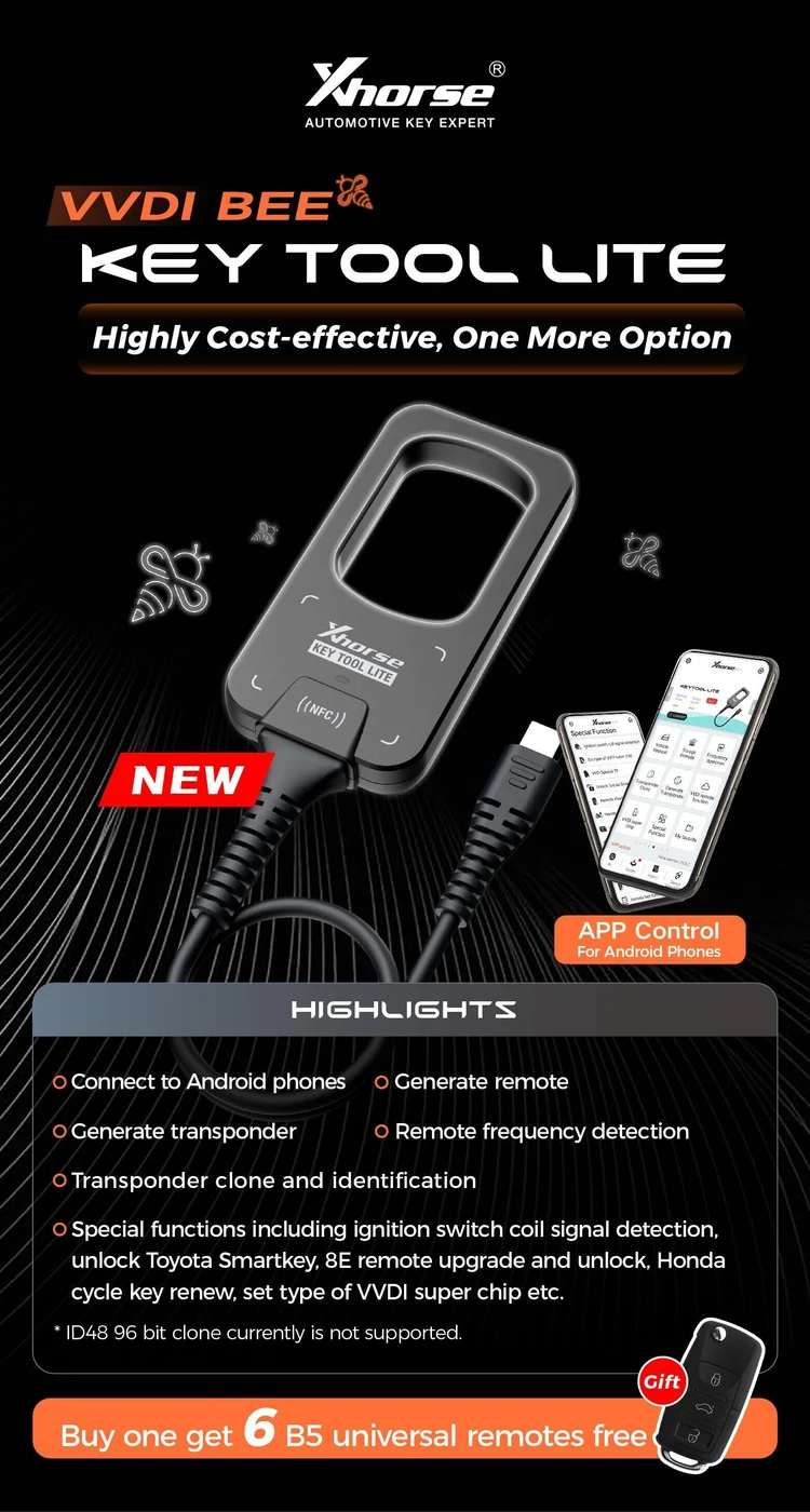 Xhorse VVDI Bee MINI Key Tool Lite Support Android with Type C - Product feature detail 1