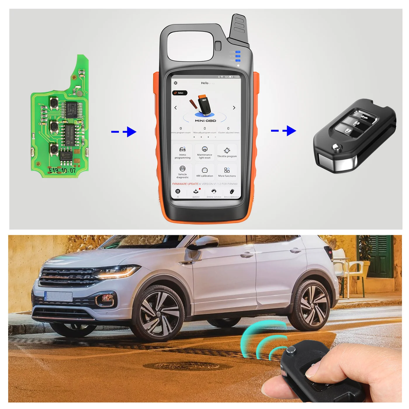 Xhorse VVDI Key Tool Max Multi-Language Remote Programmer with Free Renew Cable - Status indicator lighting