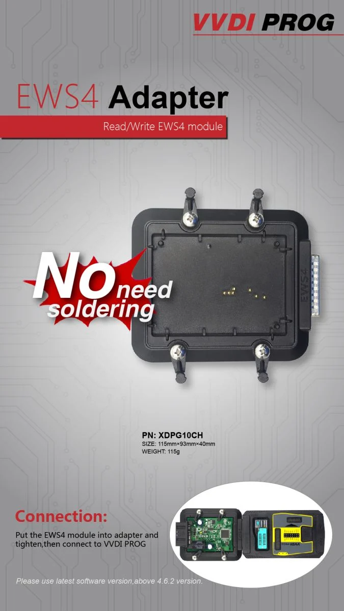 Xhorse VVDI PROG EWS4 Adapter - Adapter and connection details