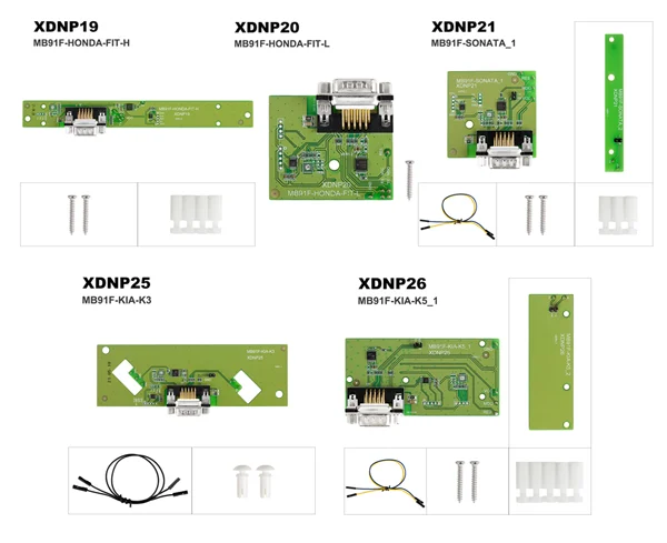 Xhorse XDNPP3CH Adapters Solder-free Honda Hyundai Kia 5PCS Set For Xhorse MINI PROG and Key Tool Plus - Product feature detail 1