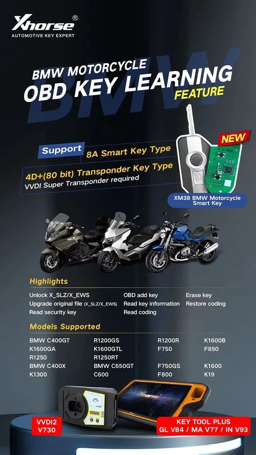Xhorse XSBMM0GL BMW Motorcycle XM38 Key PCB Board for VVDI2 and Key Tool Plus - Product feature detail 1