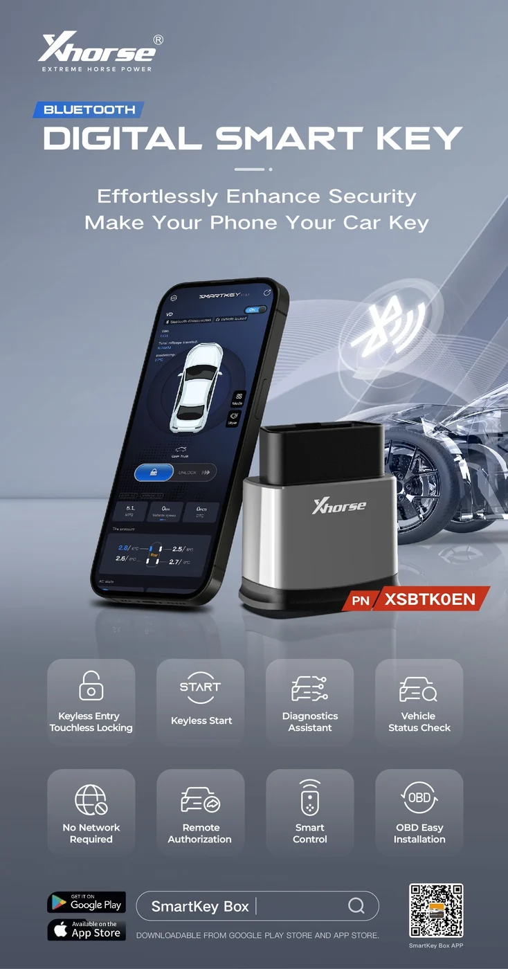 XHORSE XSBTK0EN Bluetooth Digital Smart Key Supports iOS Android - Product feature detail 1