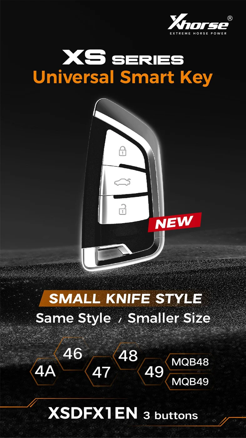 Xhorse XSDFX1EN Knife 3 Buttons Universal Smart Key 5pcs/lot - Product feature detail 1