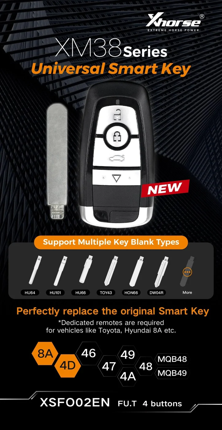 Xhorse XSFO02EN XM38 Series Universal Smart Key 4 Buttons - Product feature detail 1