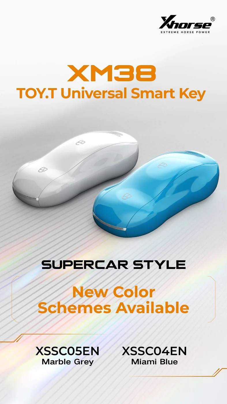 XHORSE XSSC04EN XM38 TOY.T Univesal Smart Key Supercar Style Miami Blue Color - Product feature detail 1