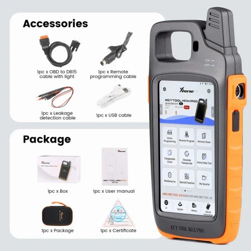 Xhorse Dolphin XP005 Key Cutting Machine with M5 Clamp plus VVDI Key Tool Max Pro As a Screen product detail 2