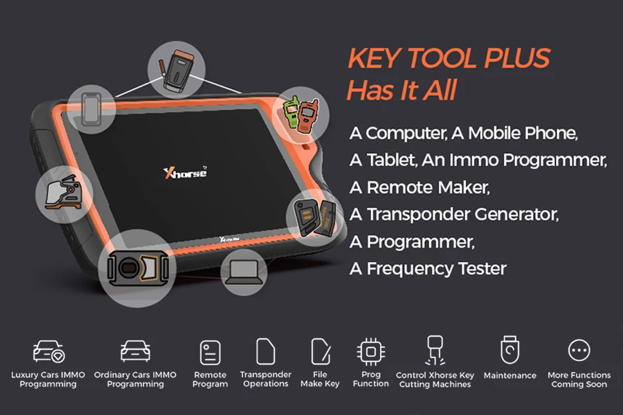 Xhorse Condor XC-Mini Plus II Key Cutting Machine and VVDI Key Tool Plus One BGA Token Free Everyday feature detail 14