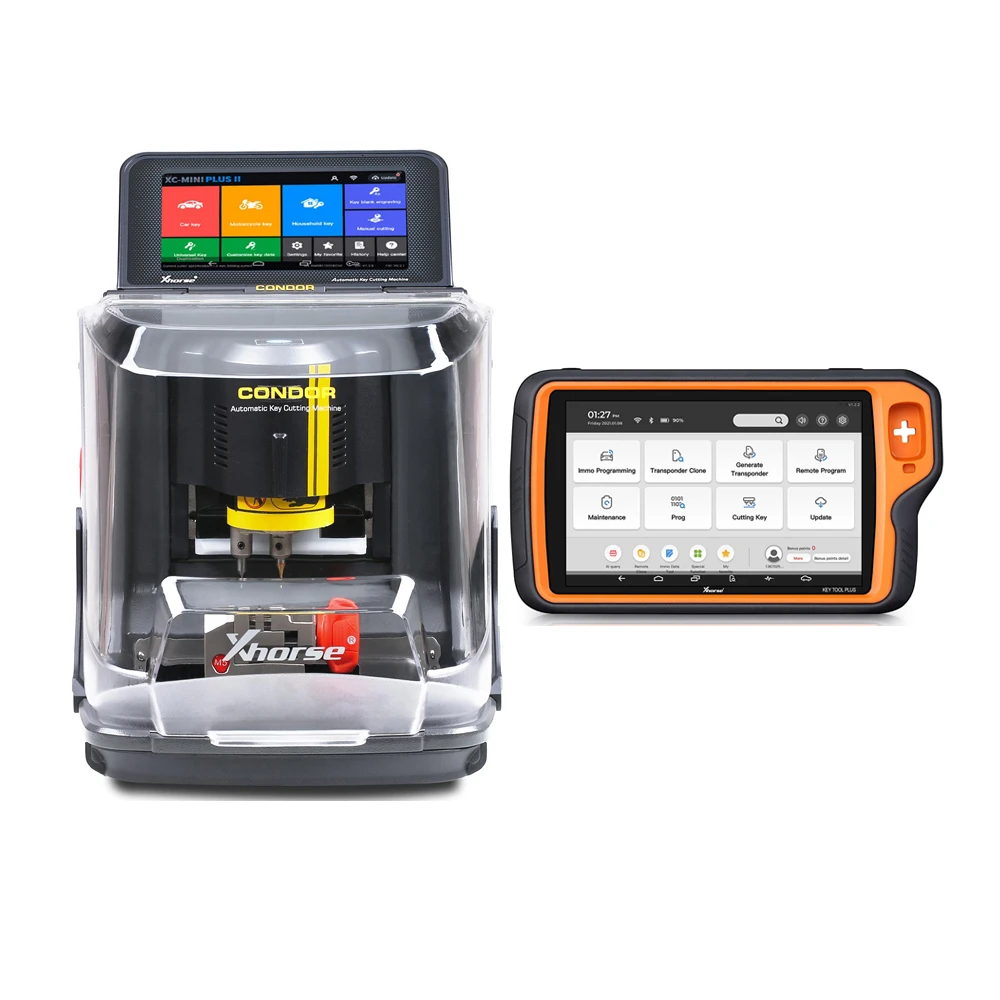 Xhorse Condor XC-Mini Plus II Key Cutting Machine and VVDI Key Tool Plus One BGA Token Free Everyday 8