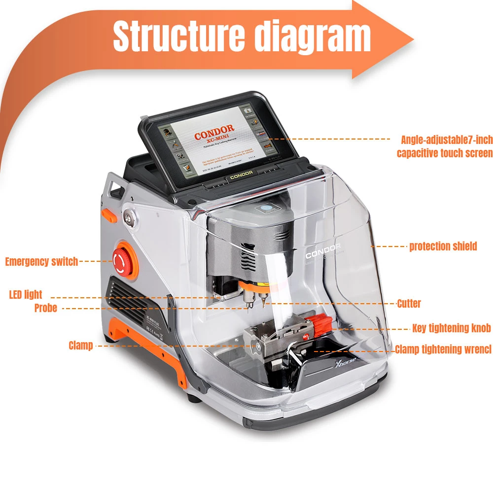 Xhorse Condor XC-Mini Plus Key Cutting Machine + VVDI MINI Key Tool feature detail 4