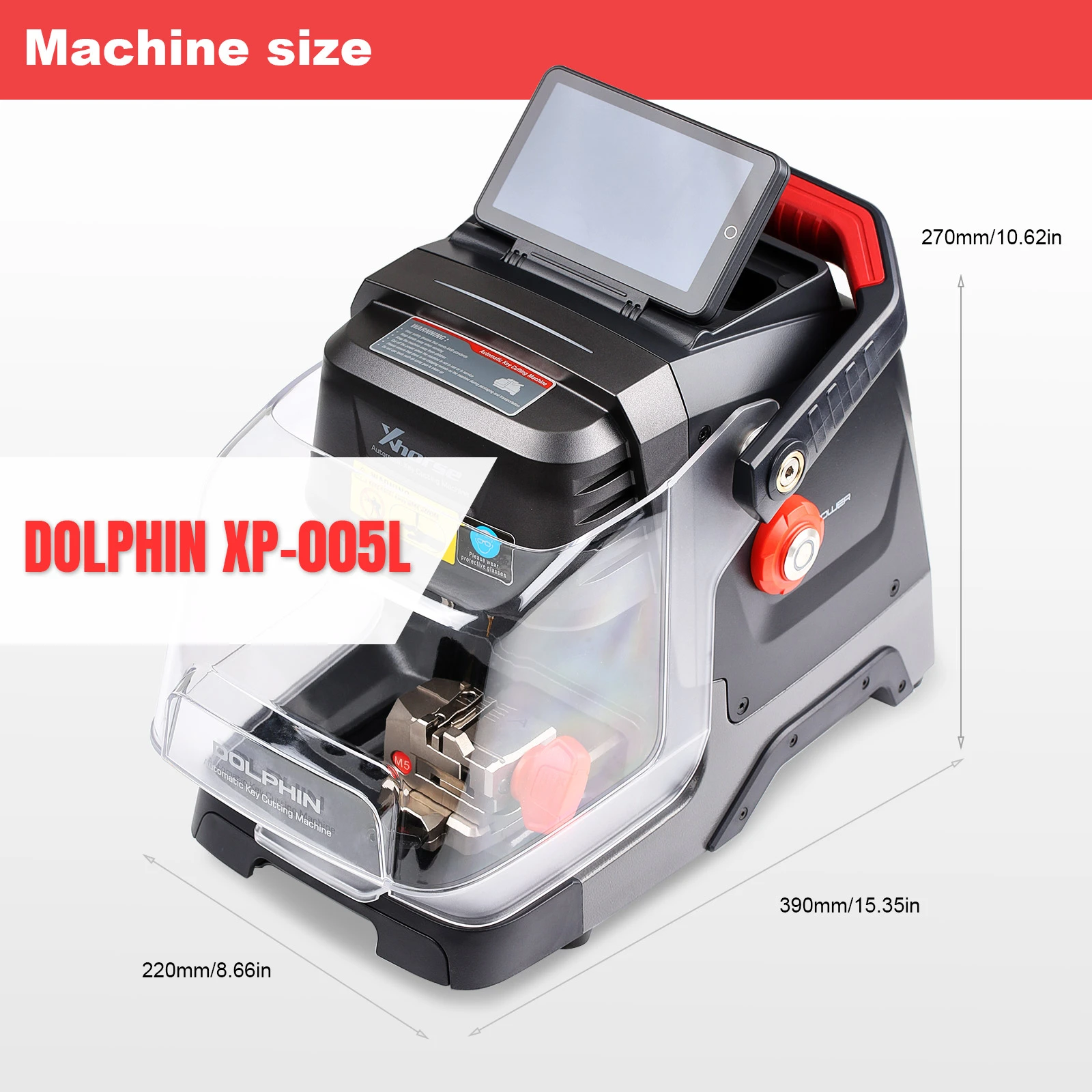 Xhorse Dolphin II XP-005L XP005L Key Cutting Machine for All Key Lost HD Screen with M5 Clamp 11