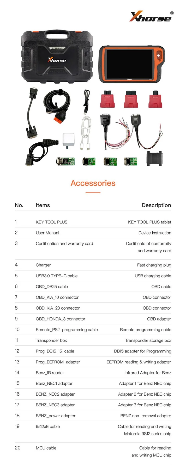 Xhorse VVDI Key Tool Plus Pad Full Configuration Advance GL Version feature detail 21