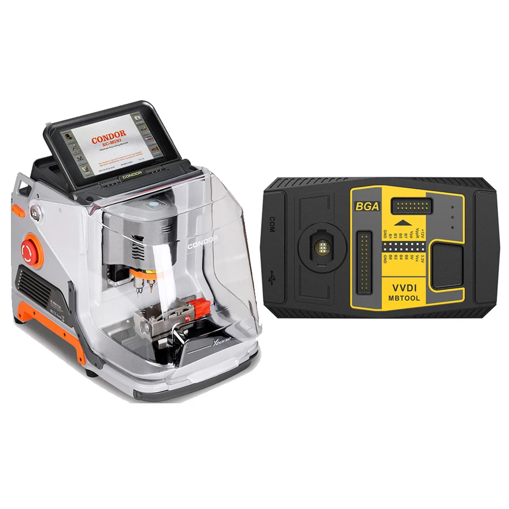 Xhorse Condor XC-Mini Plus Condor XC-MINI II Key Cutting Machine plus VVDI MB BGA Tool Get 1 Year Free Tokens