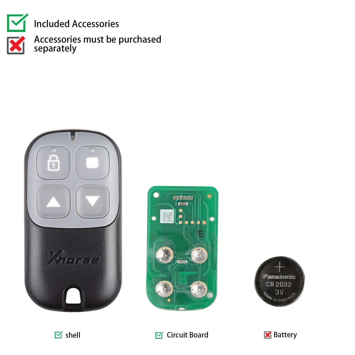 Xhorse XKXH03EN Wire Remote Key Garage Door 4 Buttons Black English 5pcs/lot