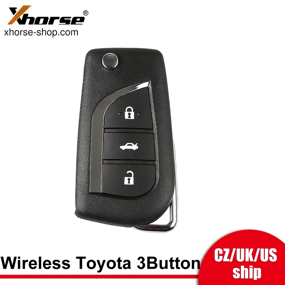 Xhorse XNTO00EN Wireless Remote Key Toyota Flip 3 Buttons Enlgish 5pcs/lot