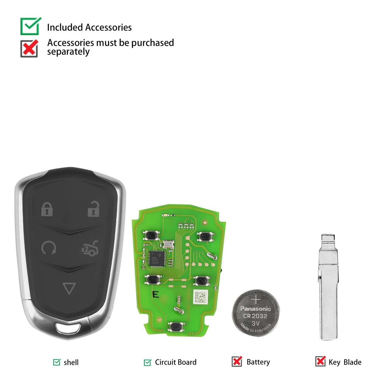XHORSE XSCD01EN XM38 series TOY.T 5 Buttons Universal Smart key 5pcs/lot
