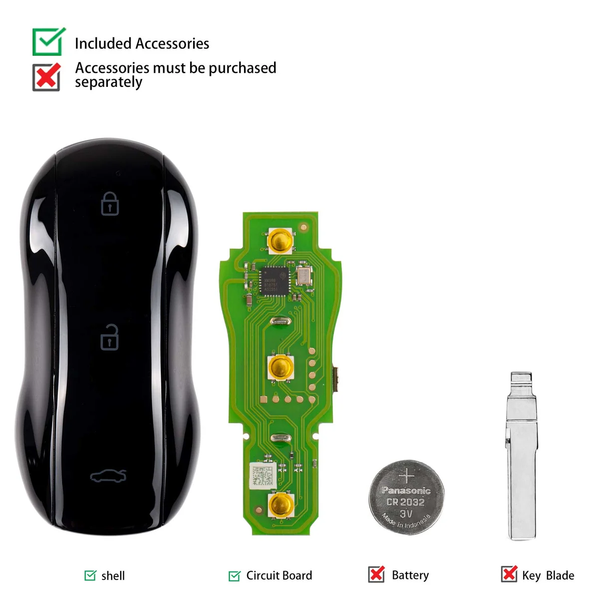 XHORSE XSSC21EN XM38 TOY.T Univesal Smart Key Supercar Style Glossy Black Color