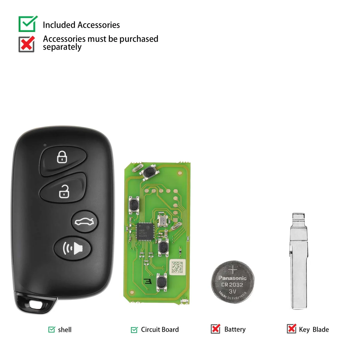 XHORSE XSTO03EN XM38 series TOY.T 4 Buttons Universal Smart key 5pcs/lot